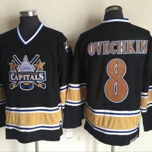 Unique Capitals #8 Alex Ovechkin Black CCM Throwback Stitched NHL Jersey to complete your fan gear collection