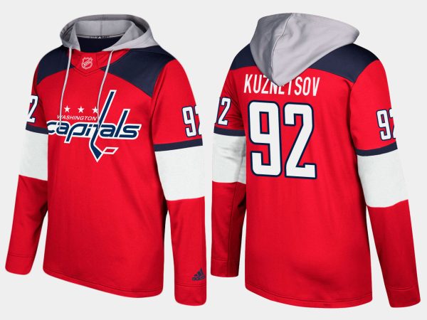 Stylish Capitals #92 Evgeny Kuznetsov Red Name And Number Hoodie for die - hard hockey fans