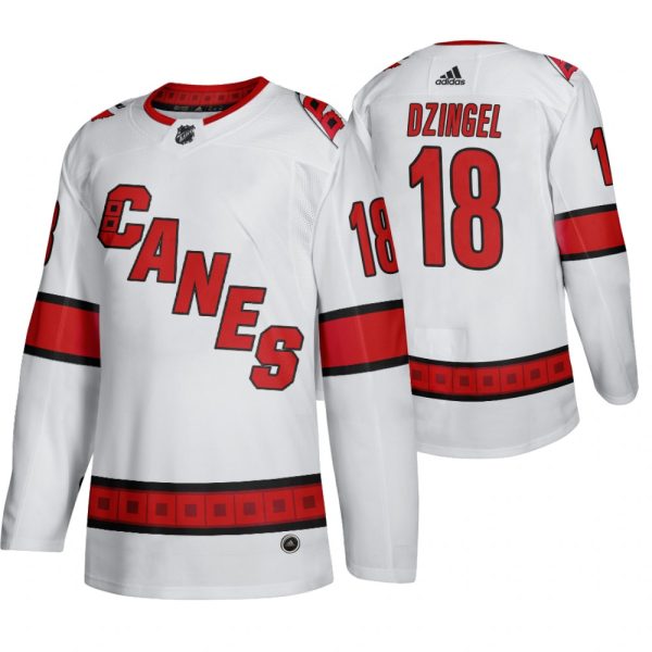 Gorgeous Carolina Hurricanes #18 Ryan Dzingel Men's 2019 20 Away Authentic Player White Stitched NHL Jersey a must - have for collectors