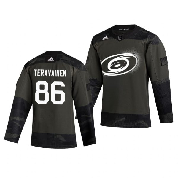 Unique Carolina Hurricanes #86 Teuvo Teravainen Adidas 2019 Veterans Day Men's Authentic Practice NHL Jersey Camo to complete your fan gear collection