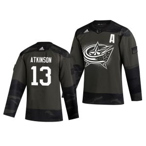 Impressive Columbus Blue Jackets #13 Cam Atkinson Adidas 2019 Veterans Day Men's Authentic Practice NHL Jersey Camo for ultimate sports enthusiasts