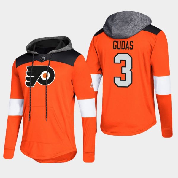 Sleek Flyers #3 Radko Gudas Orange 2018 Pullover Platinum Hoodie to show your team spirit