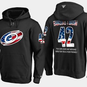Stylish Hurricanes #42 Joakim Nordstrom NHL Banner Wave Usa Flag Black Hoodie for ultimate sports enthusiasts