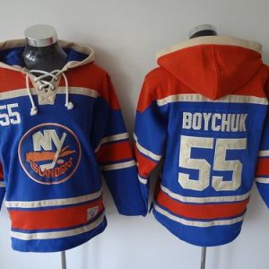 Stunning Islanders #55 Johnny Boychuk Baby Blue Sawyer Hooded Sweatshirt Stitched NHL Jersey perfect for game days