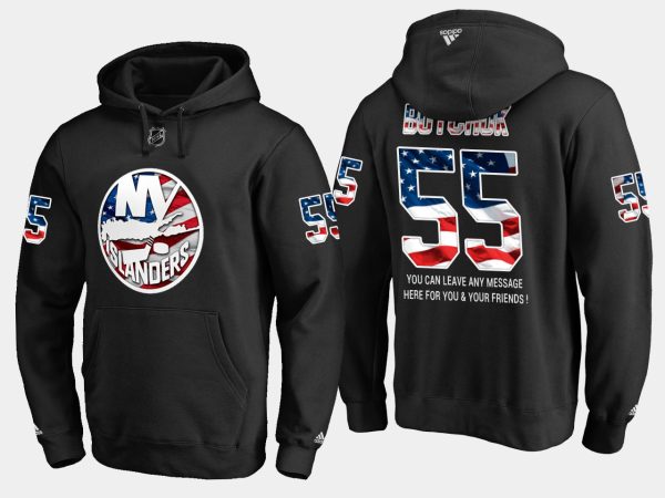 Stunning Islanders #55 Johnny Boychuk NHL Banner Wave Usa Flag Black Hoodie to complete your fan gear collection