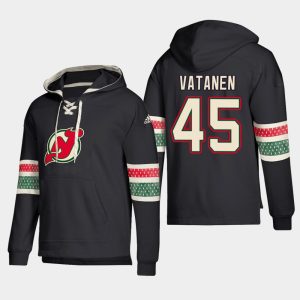 Stylish New Jersey Devils #45 Sami Vatanen Black adidas Lace Up Pullover Hoodie to complete your fan gear collection