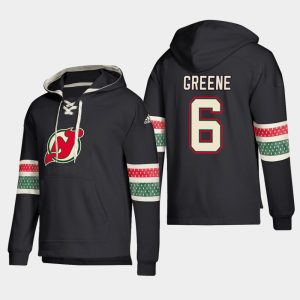 Stylish New Jersey Devils #6 Andy Greene Black adidas Lace Up Pullover Hoodie for ultimate sports enthusiasts