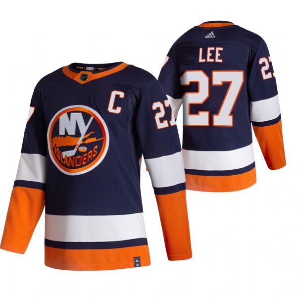 Amazing New York Islanders #27 Anders Lee Navy Blue Men's Adidas 2020 21 Reverse Retro Alternate NHL Jersey for ultimate sports enthusiasts