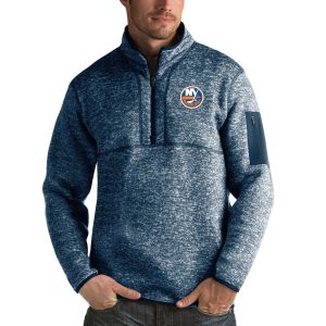 Unique New York Islanders Antigua Fortune Quarter Zip Pullover Jacket Royal perfect for game days