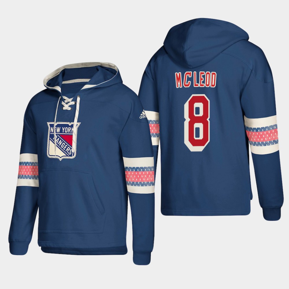 Sleek New York Rangers #8 Cody McLeod Blue adidas Lace Up Pullover Hoodie a must - have for collectors