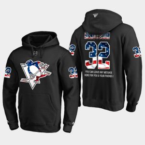 Stylish Penguins #32 Lukas Bengtsson NHL Banner Wave Usa Flag Black Hoodie to stand out at the arena