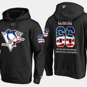 Impressive Penguins #66 Mario Lemieux NHL Banner Wave Usa Flag Black Hoodie to complete your fan gear collection