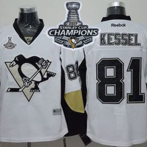 Impressive Penguins #81 Phil Kessel White Away 2017 Stanley Cup Finals Champions Stitched NHL Jersey for ultimate sports enthusiasts