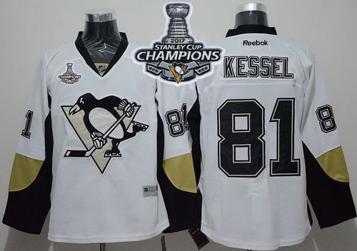 Impressive Penguins #81 Phil Kessel White Away 2017 Stanley Cup Finals Champions Stitched NHL Jersey for ultimate sports enthusiasts