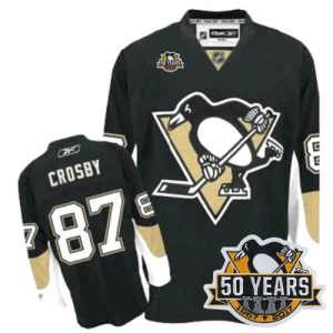 Unique Penguins #87 Sidney Crosby Black 50th Anniversary Stitched NHL Jersey to show your team spirit