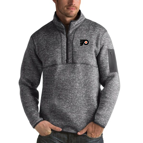 Impressive Philadelphia Flyers Antigua Fortune Quarter Zip Pullover Jacket Black to complete your fan gear collection