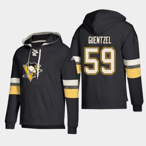 Sleek Pittsburgh Penguins #59 Jake Guentzel Black adidas Lace Up Pullover Hoodie to stand out at the arena