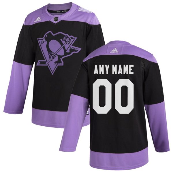 Unique Pittsburgh Penguins Adidas Hockey Fights Cancer Custom Practice Jersey Black to stand out at the arena