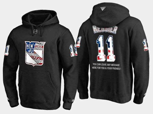 Gorgeous Rangers #11 Mark Messier NHL Banner Wave Usa Flag Black Hoodie a must - have for collectors