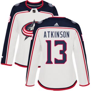 Impressive Adidas Blue Jackets #13 Cam Atkinson White Road Authentic Women's Stitched NHL Jersey perfect for game days