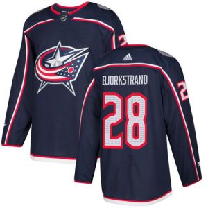 Unique Adidas Blue Jackets #28 Oliver Bjorkstrand Navy Blue Home Authentic Stitched NHL Jersey a must - have for collectors