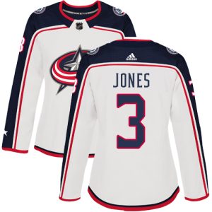 Stylish Adidas Blue Jackets #3 Seth Jones White Road Authentic Women's Stitched NHL Jersey for die - hard hockey fans