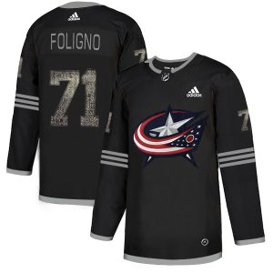 Amazing Adidas Blue Jackets #71 Nick Foligno Black Authentic Classic Stitched NHL Jersey for die - hard hockey fans