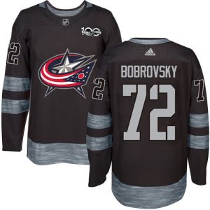 Sleek Adidas Blue Jackets #72 Sergei Bobrovsky Black 1917 2017 100th Anniversary Stitched NHL Jersey for die - hard hockey fans