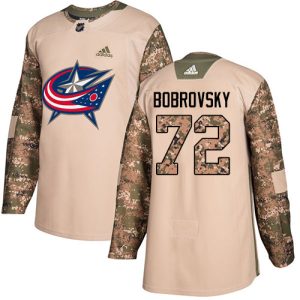 Unique Adidas Blue Jackets #72 Sergei Bobrovsky Camo Authentic 2017 Veterans Day Stitched NHL Jersey a must - have for collectors