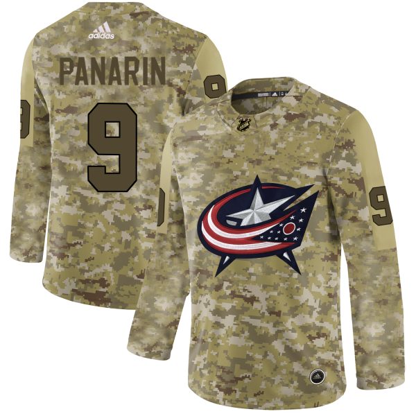 Impressive Adidas Blue Jackets #9 Artemi Panarin Camo Authentic Stitched NHL Jersey to stand out at the arena