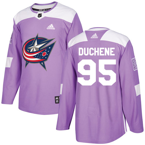 Sleek Adidas Blue Jackets #95 Matt Duchene Purple Authentic Fights Cancer Stitched NHL Jersey perfect for game days