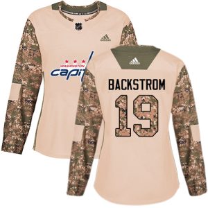 Impressive Adidas Capitals #19 Nicklas Backstrom Camo Authentic 2017 Veterans Day Women's Stitched NHL Jersey for ultimate sports enthusiasts