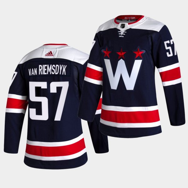 Fantastic Adidas Capitals #57 Trevor van Riemsdyk Men's 2021 22 Alternate Authentic NHL Jersey Black perfect for game days