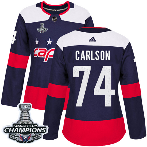 Stunning Adidas Capitals #74 John Carlson Navy Authentic 2018 Stadium Series Stanley Cup Final Champions Women's Stitched NHL Jersey a must - have for collectors