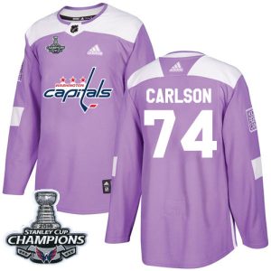 Sleek Adidas Capitals #74 John Carlson Purple Authentic Fights Cancer Stanley Cup Final Champions Stitched Youth NHL Jersey to complete your fan gear collection