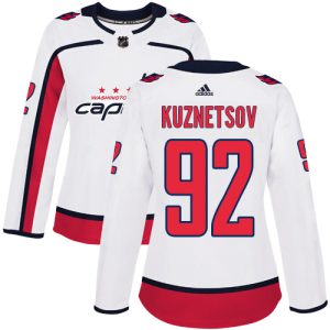 Fantastic Adidas Capitals #92 Evgeny Kuznetsov White Road Authentic Women's Stitched NHL Jersey for ultimate sports enthusiasts