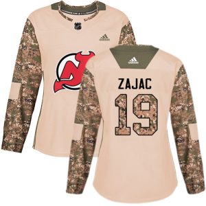Unique Adidas Devils #19 Travis Zajac Camo Authentic 2017 Veterans Day Women's Stitched NHL Jersey for ultimate sports enthusiasts