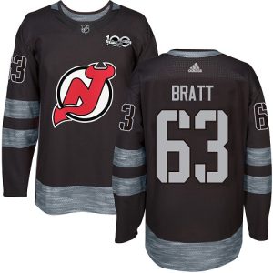 Stylish Adidas Devils #63 Jesper Bratt Black 1917 2017 100th Anniversary Stitched NHL Jersey for ultimate sports enthusiasts
