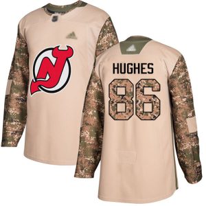 Stunning Adidas Devils #86 Jack Hughes Camo Authentic 2017 Veterans Day Stitched Youth NHL Jersey for die - hard hockey fans