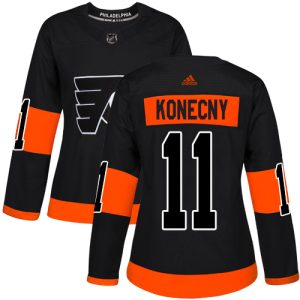 Amazing Adidas Flyers #11 Travis Konecny Black Alternate Authentic Women's Stitched NHL Jersey perfect for game days