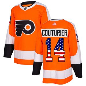 Amazing Adidas Flyers #14 Sean Couturier Orange Home Authentic USA Flag Stitched NHL Jersey for die - hard hockey fans