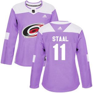 Fantastic Adidas Hurricanes #11 Jordan Staal Purple Authentic Fights Cancer Women's Stitched NHL Jersey to complete your fan gear collection