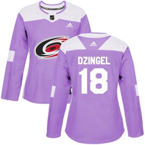 Sleek Adidas Hurricanes #18 Ryan Dzingel Purple Authentic Fights Cancer Women's Stitched NHL Jersey to show your team spirit
