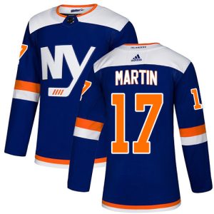 Stylish Adidas Islanders #17 Matt Martin Blue Authentic Alternate Stitched NHL Jersey to show your team spirit