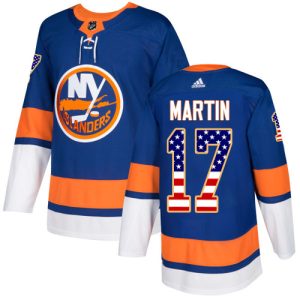 Unique Adidas Islanders #17 Matt Martin Royal Blue Home Authentic USA Flag Stitched NHL Jersey a must - have for collectors