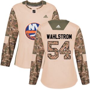 Stylish Adidas Islanders #54 Oliver Wahlstrom Camo Authentic 2017 Veterans Day Women's Stitched NHL Jersey to show your team spirit