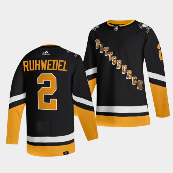 Stylish Adidas Penguins #2 Chad Ruhwedel Men's 2021 22 Alternate Authentic NHL Jersey Black perfect for game days