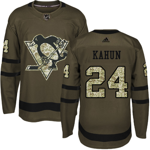 Gorgeous Adidas Penguins #24 Dominik Kahun Green Salute to Service Stitched Youth NHL Jersey for ultimate sports enthusiasts