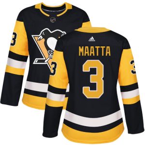 Fantastic Adidas Penguins #3 Olli Maatta Black Home Authentic Women's Stitched NHL Jersey for die - hard hockey fans