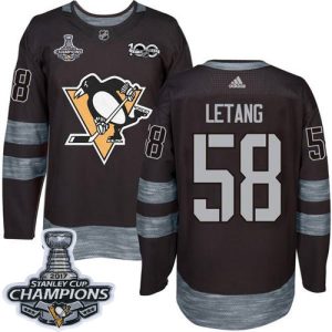 Unique Adidas Penguins #58 Kris Letang Black 1917 2017 100th Anniversary Stanley Cup Finals Champions Stitched NHL Jersey for ultimate sports enthusiasts